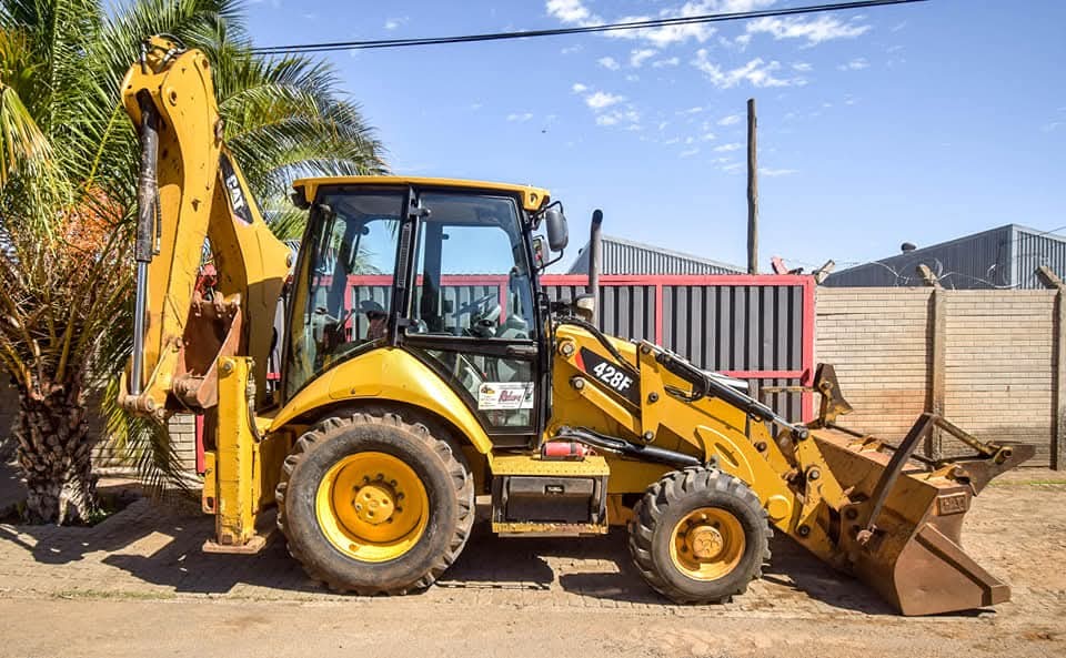 CAT 428F Backhoe on Site